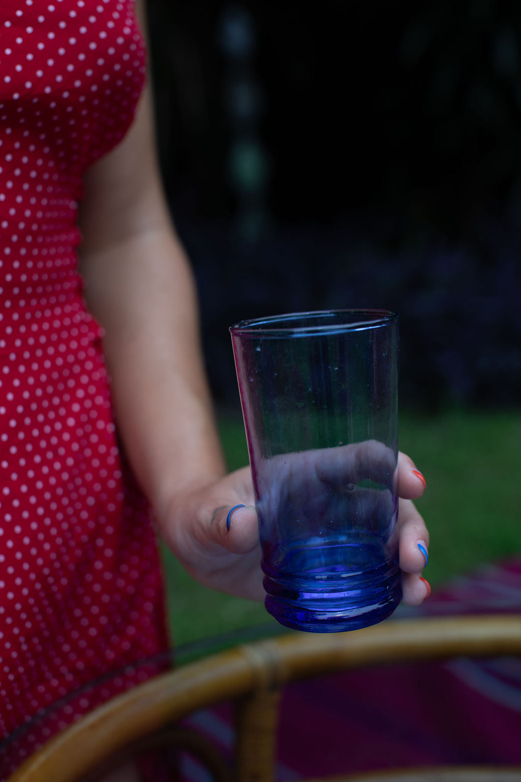 Moroccan Tall Blue Glass- 6