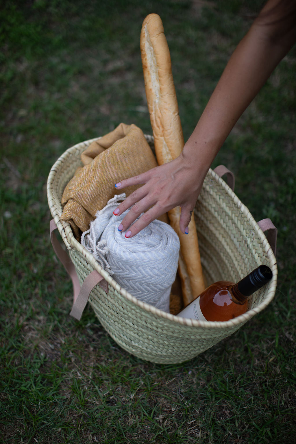 Palm & Leather Market Bag