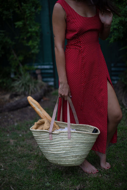 Palm & Leather Market Bag