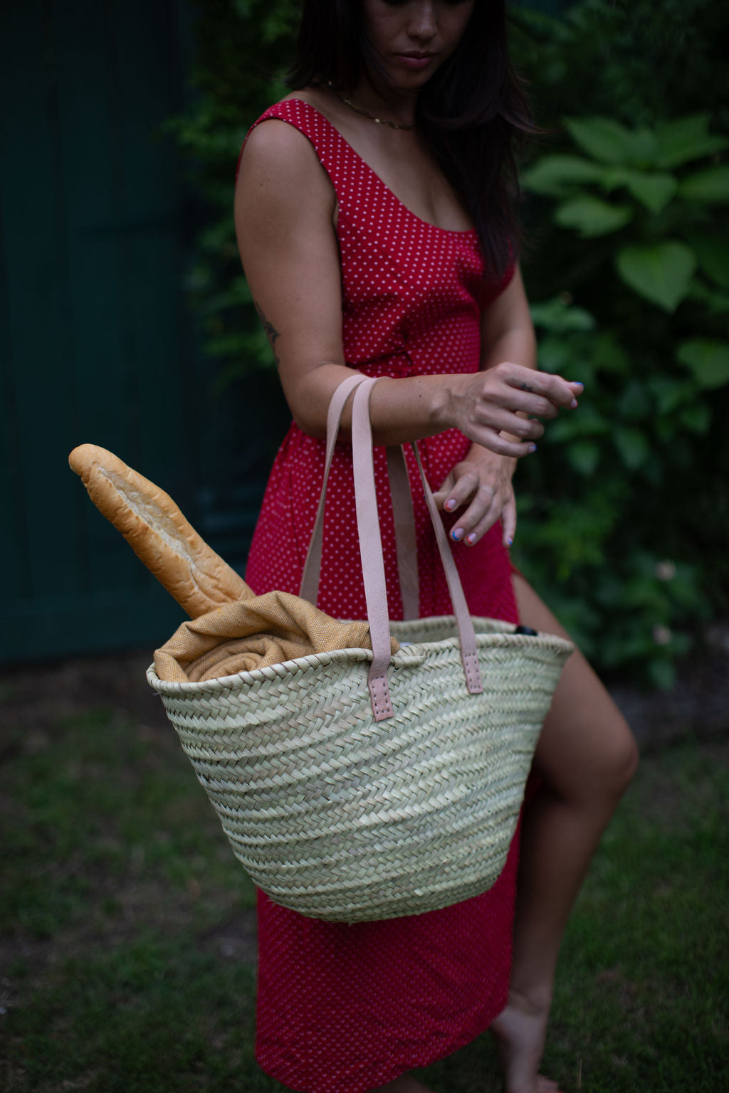 Palm & Leather Market Bag