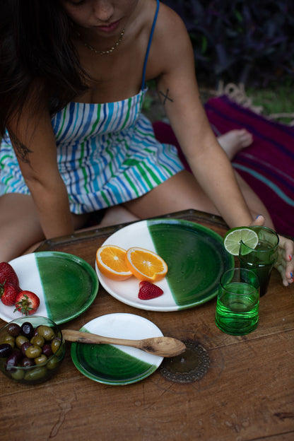 Green Plate - Hand-painted Morocco