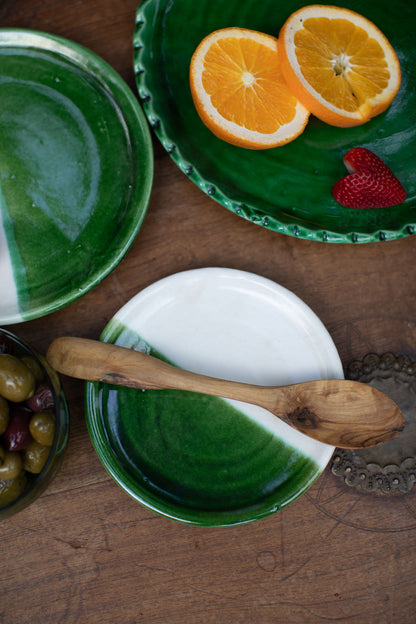 Green Sun Plate - Hand-painted Morocco