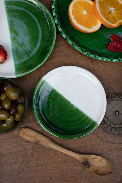 Green Sun Plate - Hand-painted Morocco