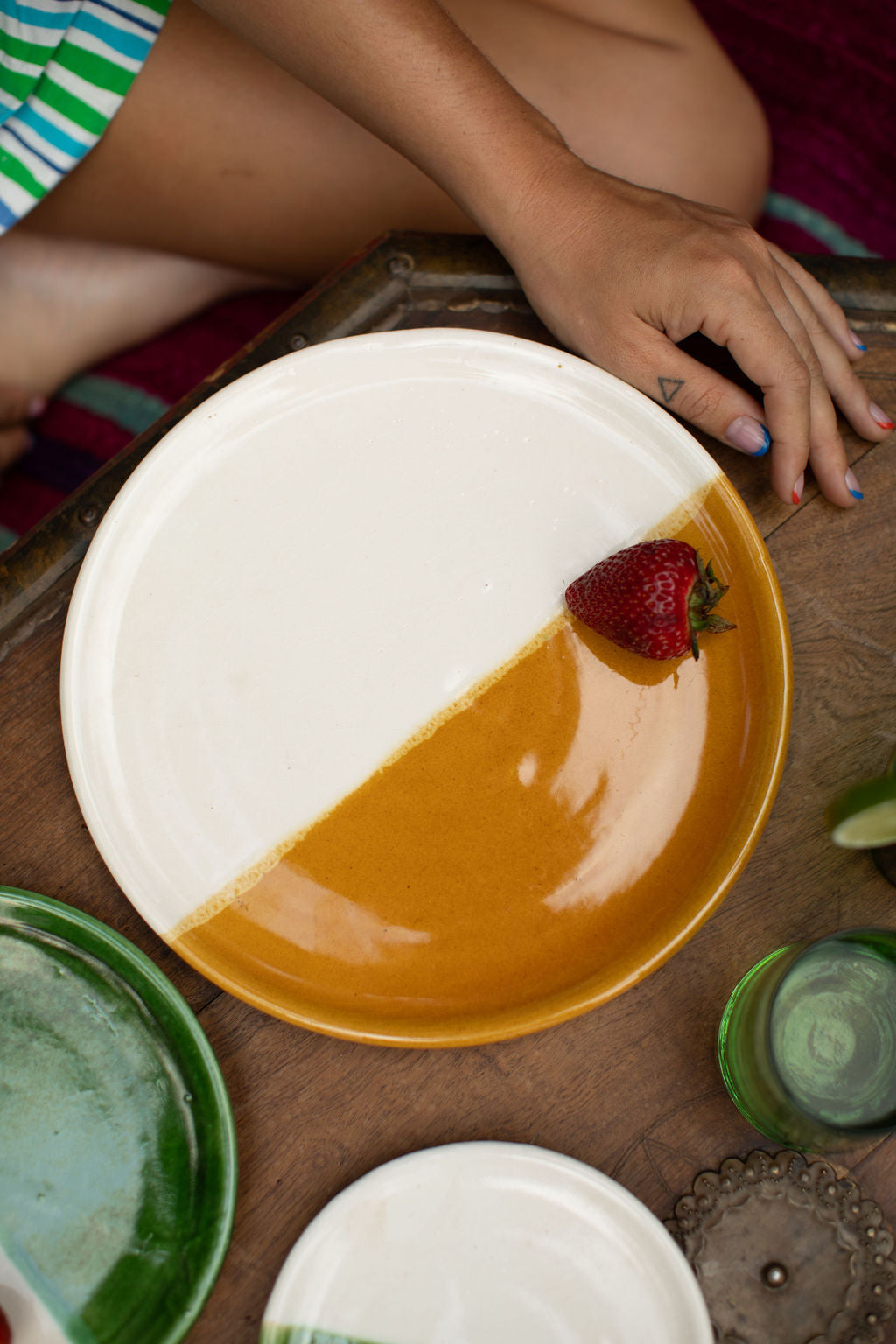 Orange Plate - Hand-painted Morocco