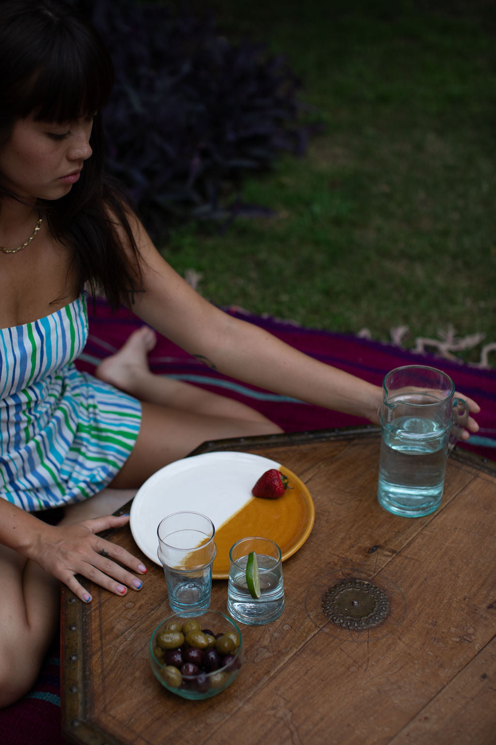 Orange Plate - Hand-painted Morocco