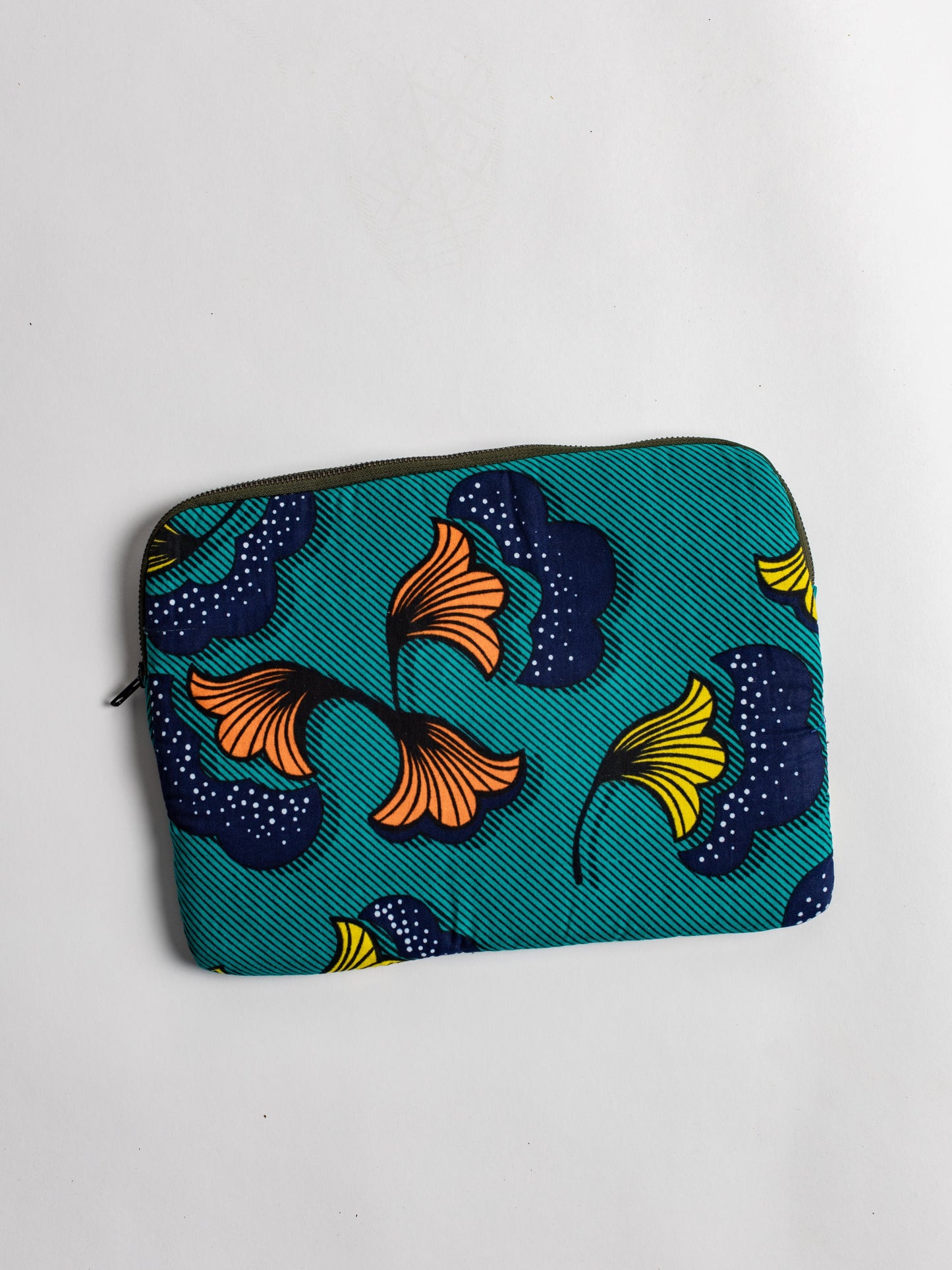 case for 12" computer with floral design from West Africa