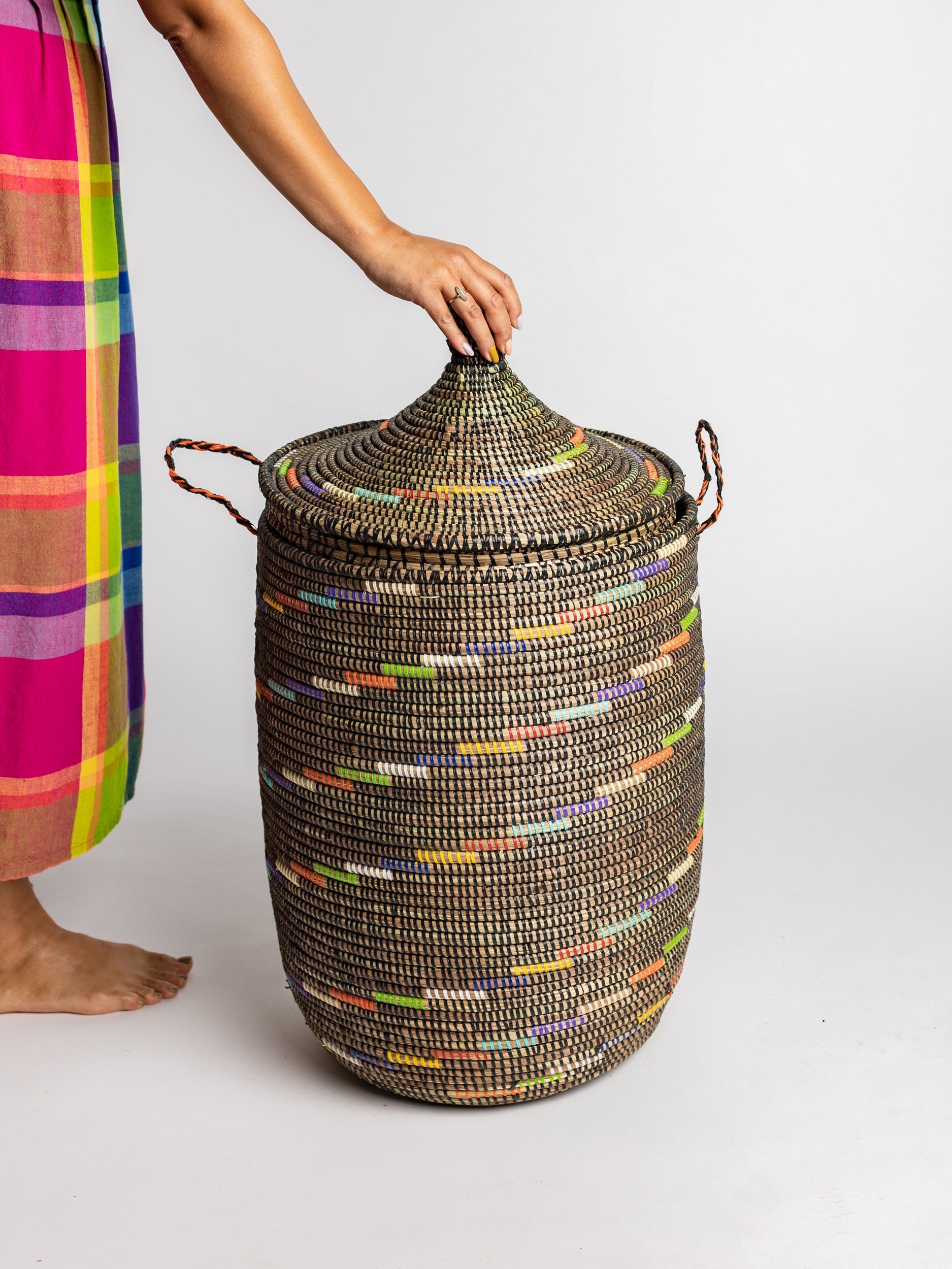 Baskets - 3 nesting sizes with design and handmade in West Africa