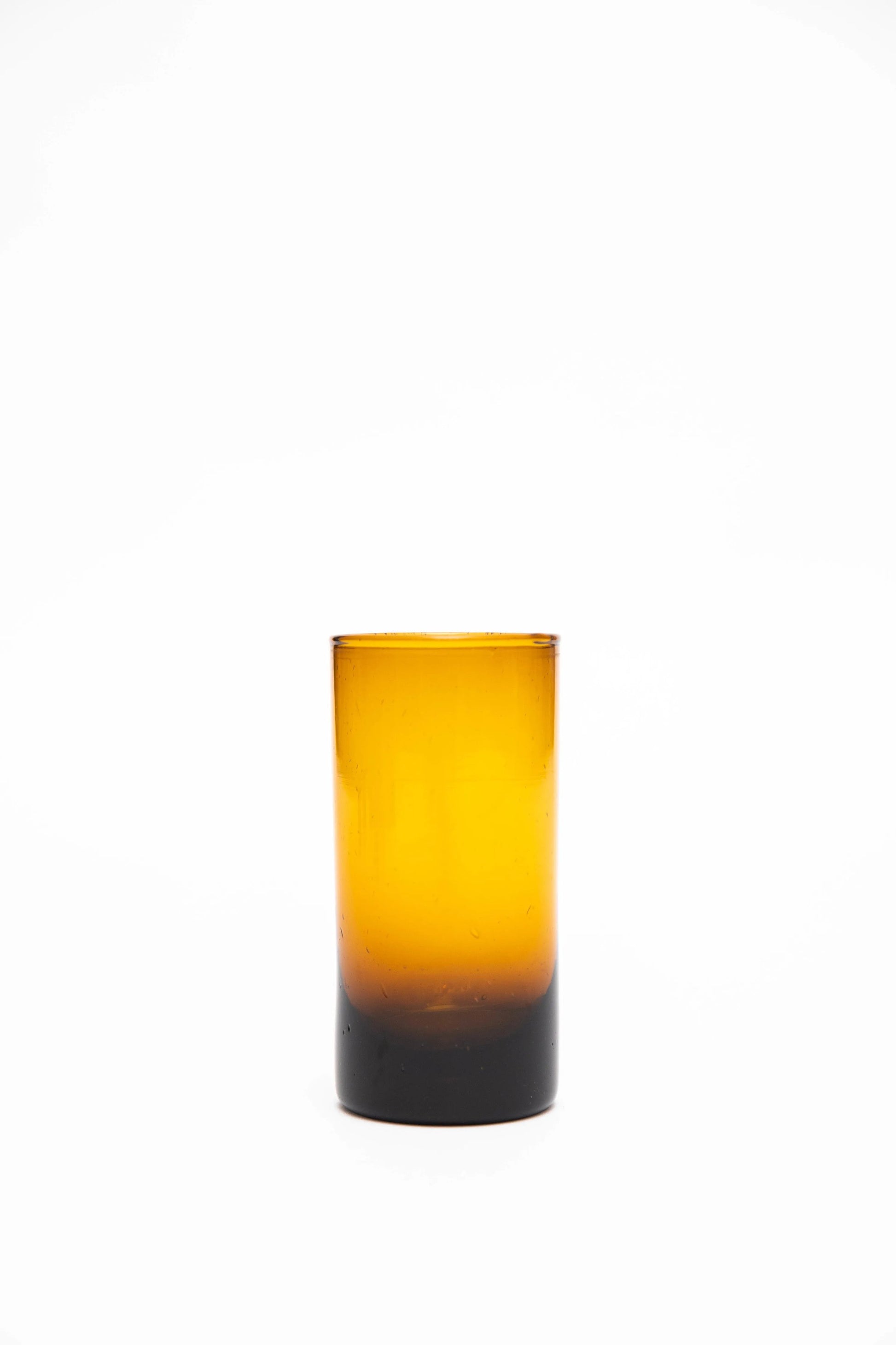 Glass (Tall, Amber) Set of 12, handblown in Bogota, Colombia